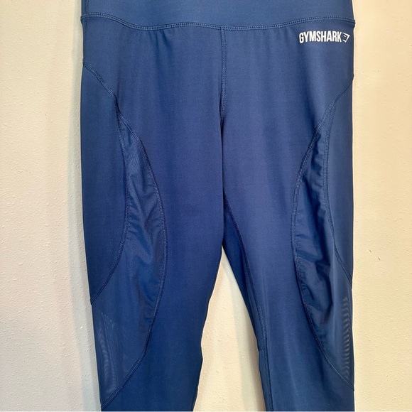 Gymshark Blue High Rise Sheer Mesh Side Dry Moisture Measurement Workout Legging - Picture 2 of 11